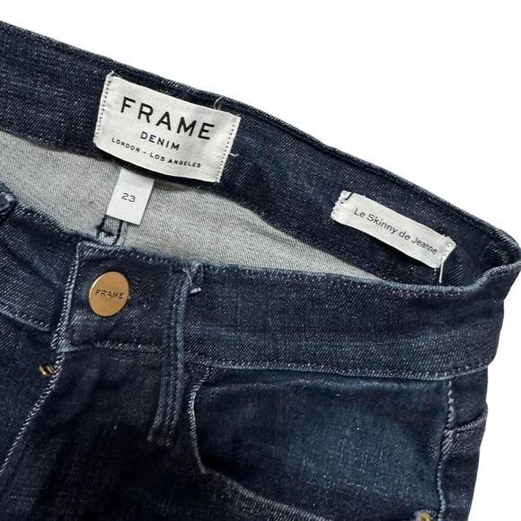Frame Le Skinny De Jeanne Raw Cut Step Hem Denim Stretch Jeans Size 23 #LSJRS206 - Picture 5 of 7